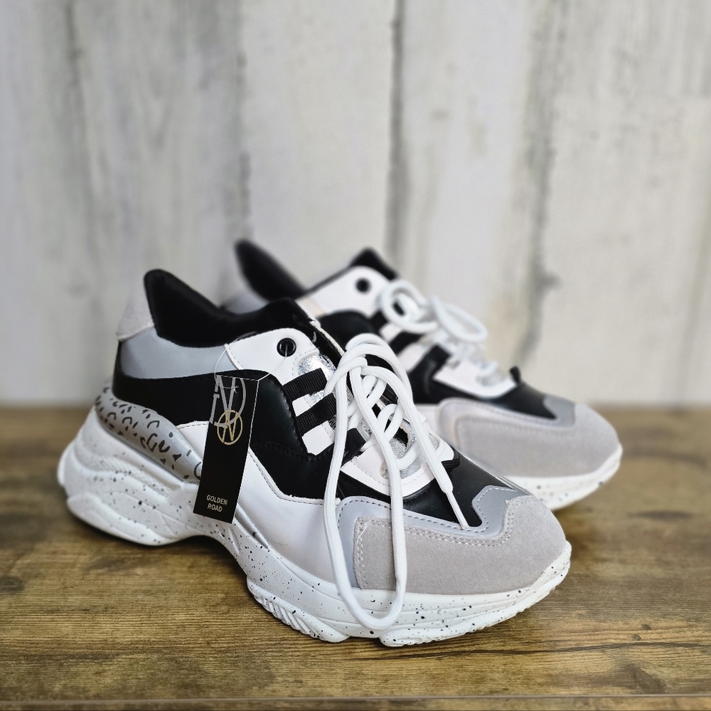 New Golden Road Black and White Chunky Sneakers Womens Size 10